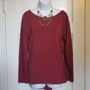 Bisou Bisou Scoop Back Flowy Blouse